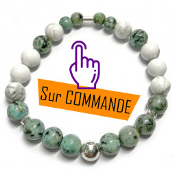 Bracelet en  Chrysocolle & Howlite