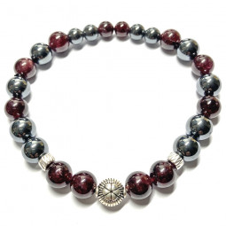 Bracelet Grenat & Hématite