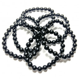 Bracelet Boules en Obsidienne Noire