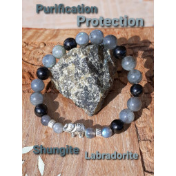 Bracelet en Labradorite & Shungite