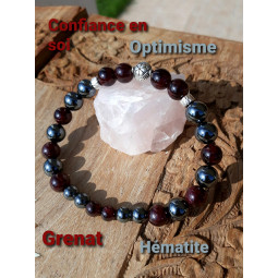 Bracelet Grenat & Hématite