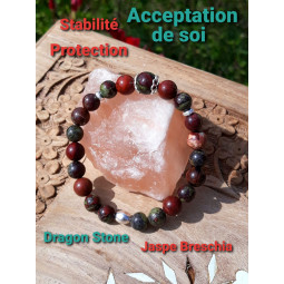 Bracelet en Jaspe Breschia & Dragon Stone