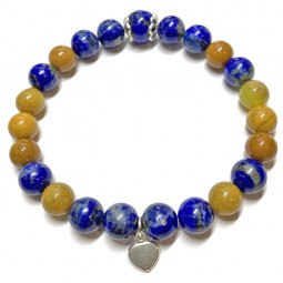 Bracelet en Jaspe Opale & Lapis Lazuli