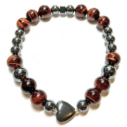 Bracelet Oeil de Taureau & Hématite