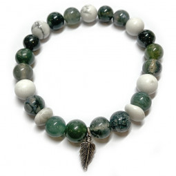 Bracelet  Agate Mousse & Howlite