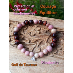 Bracelet Rhodonite & Oeil de Taureau