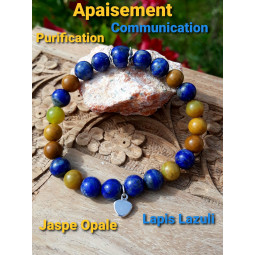 Bracelet en Jaspe Opale & Lapis Lazuli