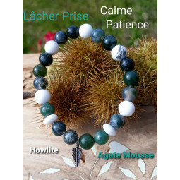 Bracelet  Agate Mousse & Howlite