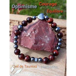 Bracelet Oeil de Taureau & Hématite