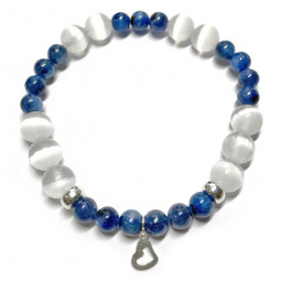 Bracelet en Cyanite & Sélénite