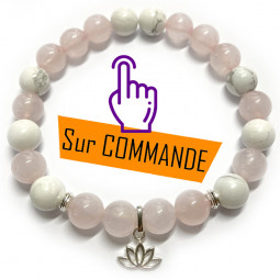 Bracelet en Quartz Rose & Howlite