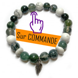 Bracelet  Agate Mousse & Howlite