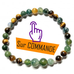Bracelet  Agate Mousse & Oeil de Tigre