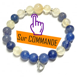 Bracelet en Citrine & Aventurine Bleue