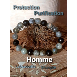 Bracelet en Labradorite & Shungite