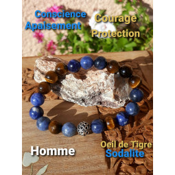 Bracelet en Sodalite & Oeil de Tigre