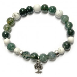 Bracelet  Agate Mousse & Howlite