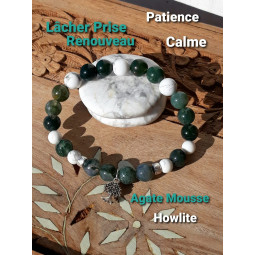 Bracelet  Agate Mousse & Howlite
