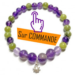 Bracelet en Jade Néphrite & Améthyste