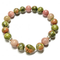 Bracelet en Rhodonite & Unakite