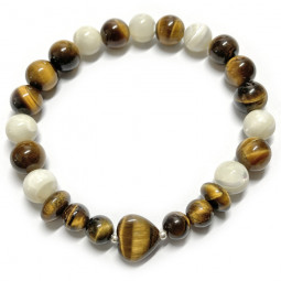 Bracelet en Oeil de Tigre & Nacre