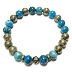 Bracelet en Pyrite & Apatite