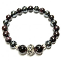 Bracelet Grenat & Hématite