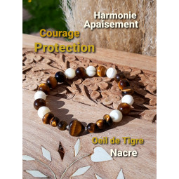 Bracelet en Oeil de Tigre & Nacre