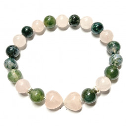 Bracelet en Quartz Rose & Agate Mousse