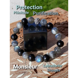 Bracelet en Labradorite & Shungite