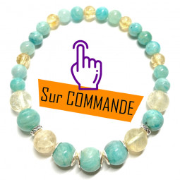 Bracelet en Citrine & Amazonite