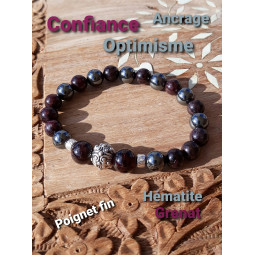 Bracelet Grenat & Hématite