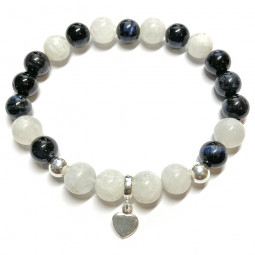Bracelet en Oeil de Faucon & Pierre de Lune