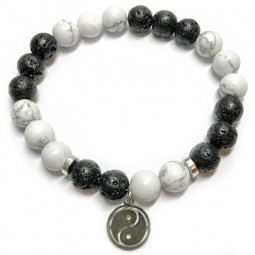 Bracelet Howlite & Basalte