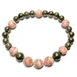 Bracelet en Pyrite & Rhodochrosite