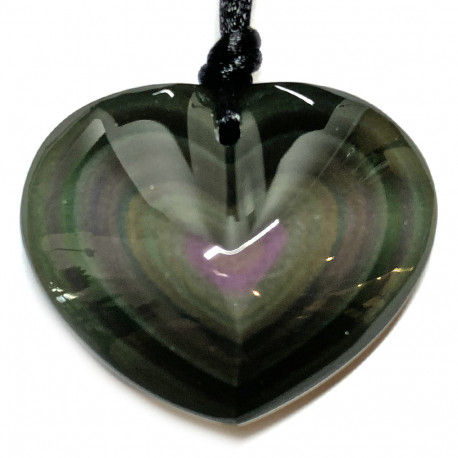 Pendentif Coeur en Obsidienne Oeil Céleste