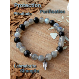 Bracelet en Labradorite & Shungite