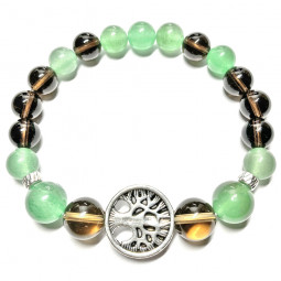 Bracelet en Aventurine Verte & Quartz Fumé