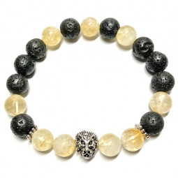 Bracelet en Citrine & Basalte