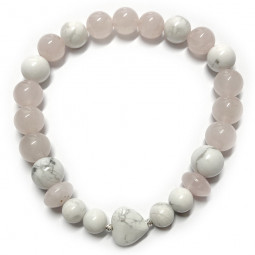 Bracelet en Quartz Rose & Howlite