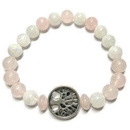 Bracelet en Quartz Rose & Pierre de Lune