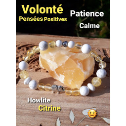 Bracelet en Citrine & Howlite