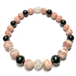 Bracelet en  Rhodochrosite & Shungite