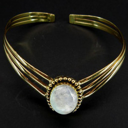 Bracelet en Bronze & Pierre de Lune - 15x20 mm