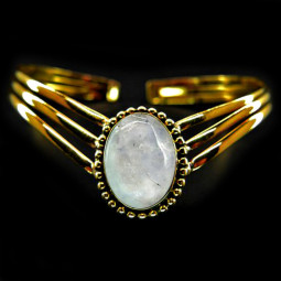 Bracelet en Bronze & Pierre de Lune - 15x20 mm