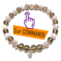 Bracelet en Kunzite & Quartz  Fumé