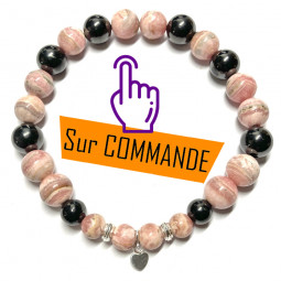Bracelet en Rhodochrosite & Shungite