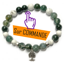 Bracelet  Agate Mousse & Howlite