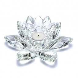 Bougeoir Fleur de Lotus en Cristal