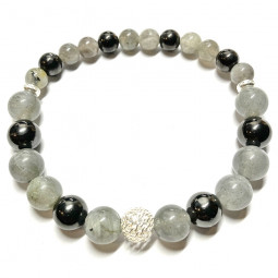 Bracelet en Labradorite & Shungite